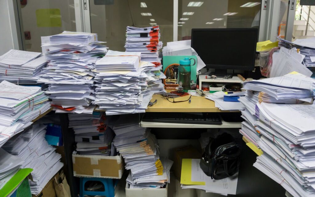 Papéis e documentos desnecessários